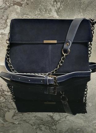 Шикарная женская сумочка- клатч синего цвета .1 фото