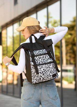 Женский рюкзак sambag rolltop zard с принтом "graphity"