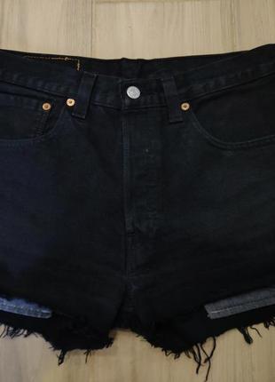 Шорти джинсові чорні levis3 фото