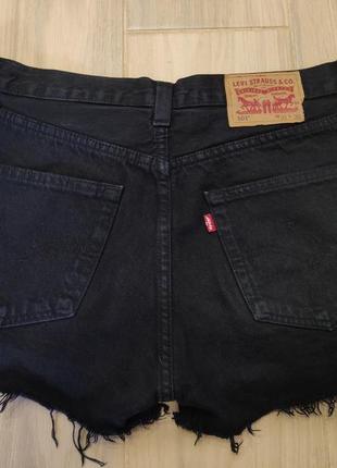 Шорти джинсові чорні levis4 фото