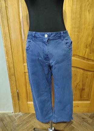 Брюки укороченные бриджи " под джинс" батал натуральная ткань