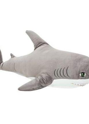М'яка іграшка акула ikea 100см, плюшева іграшка-подушка блохей, сірий1 фото