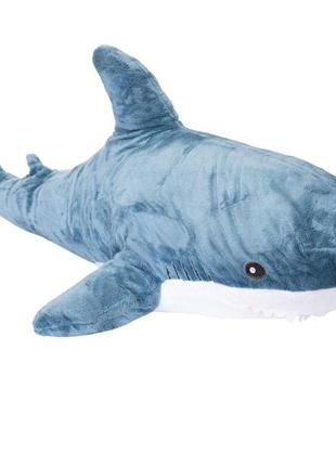 М'яка іграшка акула ikea 100см, плюшева іграшка-подушка блохей, синій3 фото