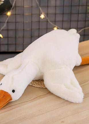 Большая мягкая плюшевая игрушка подушка - обнимашка антистресс гусь 75 см белый