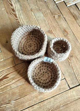 Плетеные вязаные корзинки джутовые корзинки из джута корзинки для хранения