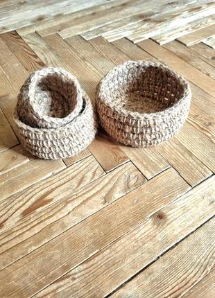 Плетеные вязаные корзинки джутовые корзинки из джута корзинки для хранения