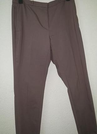 Брюки прямые h & m р. 46 (50-52) цвета темного какао р.50