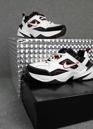 Женские кроссовки nike m2k tekno white black red2 фото