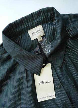 🆂🅰🅻🅴 новая зеленая рубашка с серебристым полосками jolie jolie2 фото