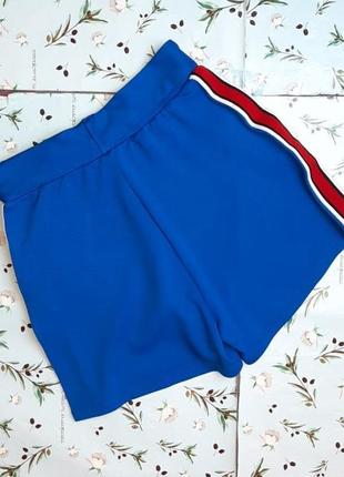 🌿1+1=3 короткие синие женские шорты с лампасами amisu высокая посадка, размер 44 - 466 фото