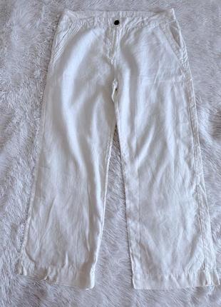 Белые льняные брюки george4 фото