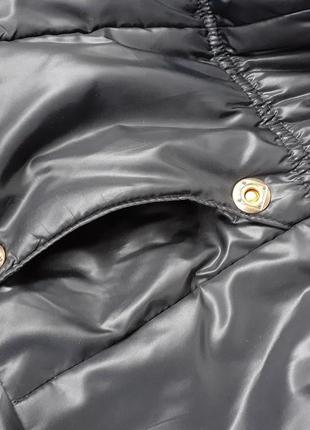 Куртка демисезонная курточка на золотистой змейке стеганная с воротником весенняя под кожу8 фото