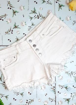 🌿1+1=3 стильные белые джинсовые женские шорты perfect jeans, размер 44 - 46