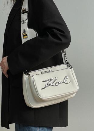 Сумка в стиле karl lagerfeld pochette white