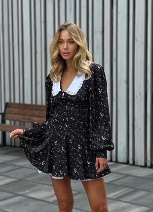 Мини платье с воротничком