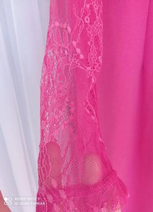 Розовое платье миди3 фото
