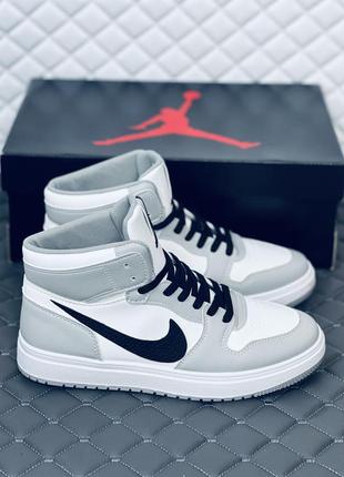 Nike air retro jordan 1 grey кросівкт чоловічі найк аір ретро джордан 1 сірі