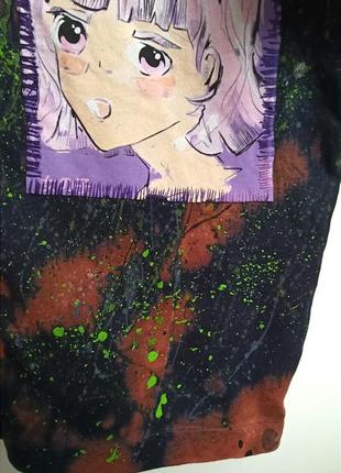 🖤 ручная роспись custom 🖤 asos anime рубашка кастом эксклюзив кастомная единственная в своем роде рубашка аниме ручную роспись6 фото