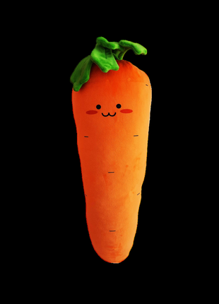 Мягкая плюшевая игрушка подушка - обнимашка антистресс морковка 70 см оранжевая