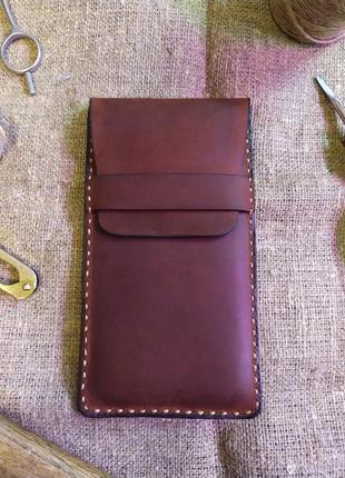 Шкіряний кейс-чохол ручної роботи для смартфона