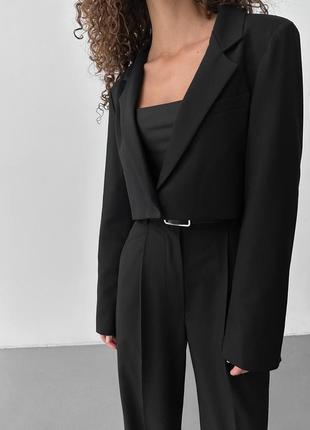 Вкорочений піджак чорний