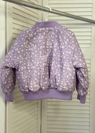 Класна тепла куртка-бомбер фіолетового кольору 92 р h&m4 фото