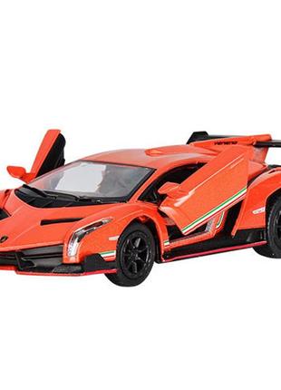 Дитяча колекційна машинка lamborghini veneno kt5367w інерційна (помаранчевий)