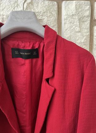 Zara m s xs 34 36 38 пиджак кардиган красный рубчик4 фото