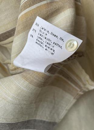 Сорочка вінтажна у смужку льон бавовна приталена5 фото