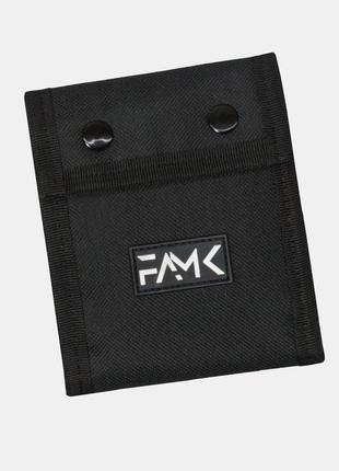 Гаманець на кнопках famk tri-fold чорний