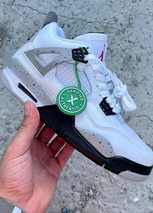 Кроссовки nike air jordan 4 retro white cement