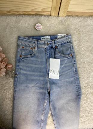 Женские джинсы zara skinny светло-синие с высокой посадкой 34 оригинал зара8 фото