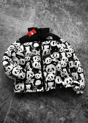 Сниженная цена до зимы❄️качественный топовый пуховик унисекс с принтами tnf the north face тн стильный зимний водоотталкивающий панды