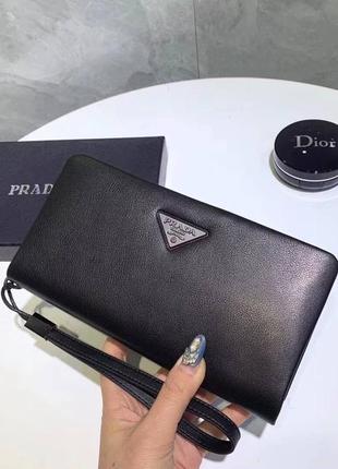 Чоловічий шкіряний клатч prada