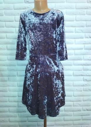 Шикарное бархатное платье стального серого оттенка с блестками3 фото