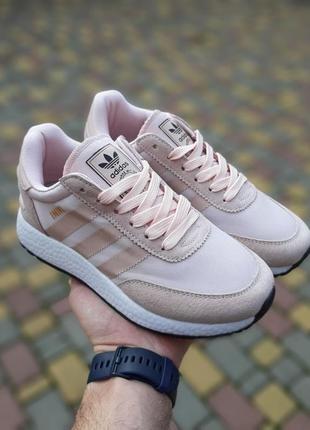 Женские кроссовки adidas iniki пудровые скидка sale / smb2 фото