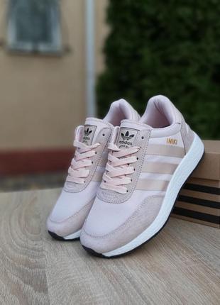 Женские кроссовки adidas iniki пудровые скидка sale / smb4 фото