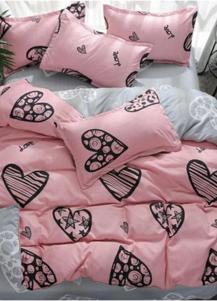 Нежный и стильный комплект постельного белья из натурального хлопка love