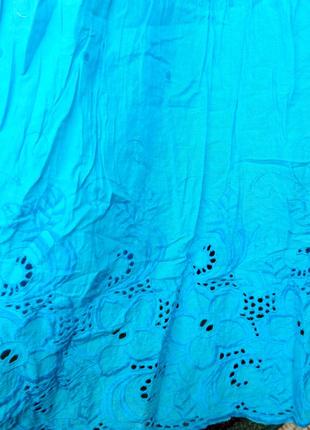 Плаття літнє, жіноче максі. бавовна прошва. індія. блакитний 46-50 р.7 фото