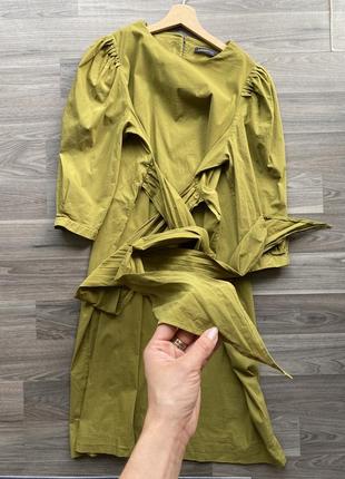 Zara платье миди с объемными плечами1 фото