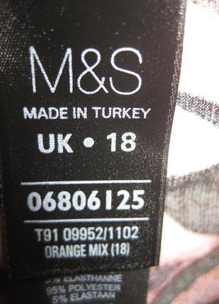 Супер эластичное удобное силуэтное по фигуре платье в рубчик 18uk m&s большой размер тянется2 фото