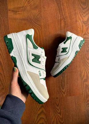 New balance 550 white &amp; green5 фото