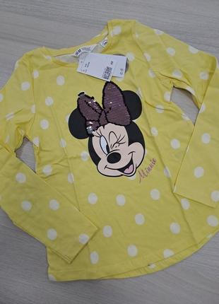 Лонгслів лонгслив реглан h&m мінні 6-8р-122-128см