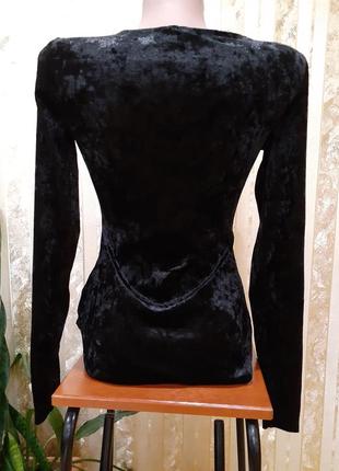 Блузка-боди 🍓 комбидресс велюр бархат лонгслив бодик с длинным рукавом бархатный базовый3 фото