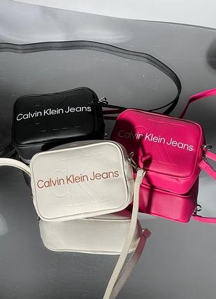 Мягкая яркая женская сумка люкс качества calvin klein small crossbody