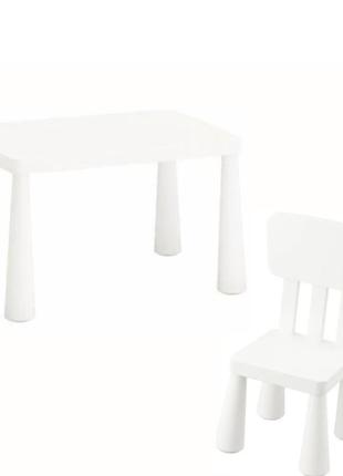 Набір дитячий стіл ikea mammut + стілець ikea mammut. 2 предмети