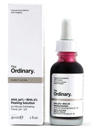 The ordinary - aha 30% + bha 2% peeling solution - кислотний пілінг для обличчя - 30ml