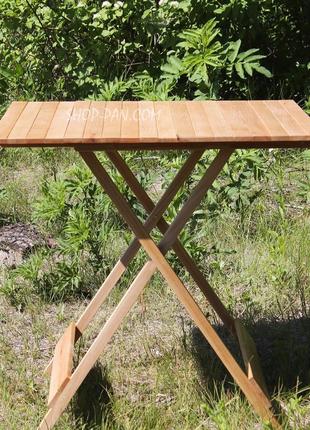 Розкладний дерев'яний столик зі стільцями 4 шт. для пікніка (72х72) комплект садових складаних меблів4 фото