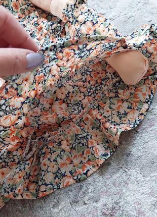 Шикарное платье миди в бежевый цветочный принт shein (36-38 размер)6 фото