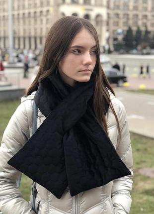 Стильный бархатный стёганный шарф